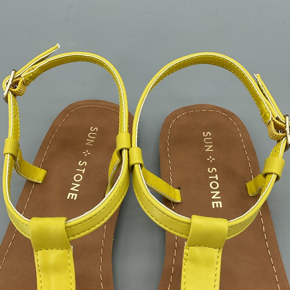NEW Sun + Stone Women’s Kristi Slingback Flat Sandals Yellow Size 8M - Picture 6 of 10